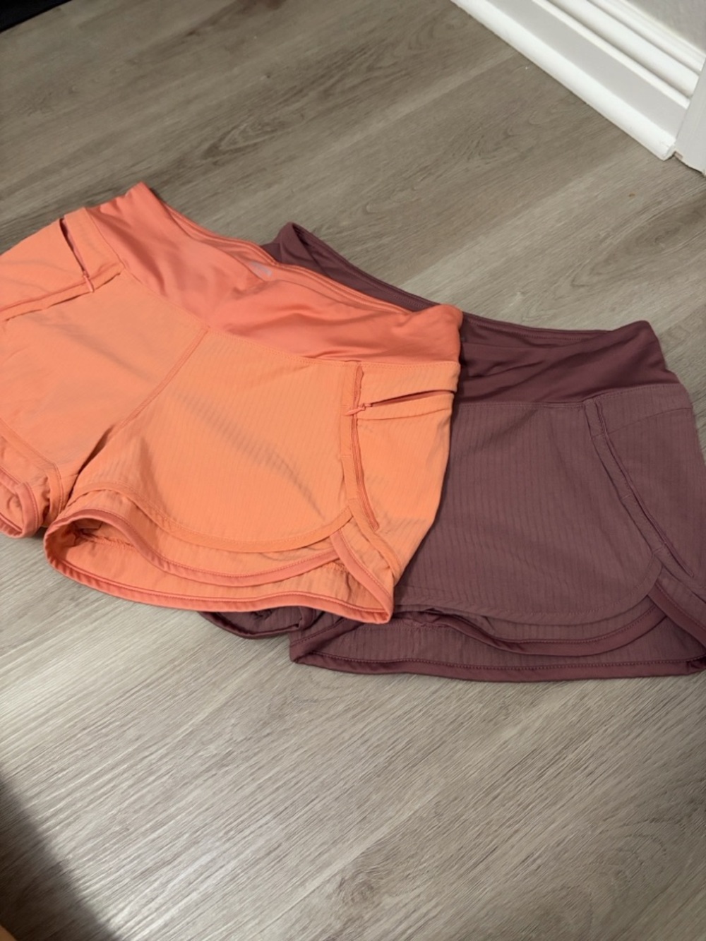 Hylete Women's Athletic Shorts — Coral and Mauve
